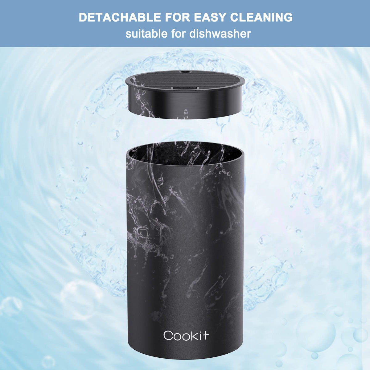 Cookit universal round knife block drainage-holes top allows fast drying after washing.