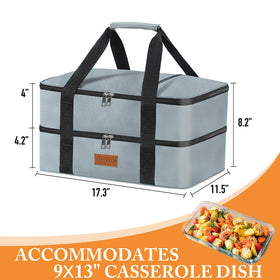 Cooklux bag fits two nine-by-thirteen dishes for versatile serving.