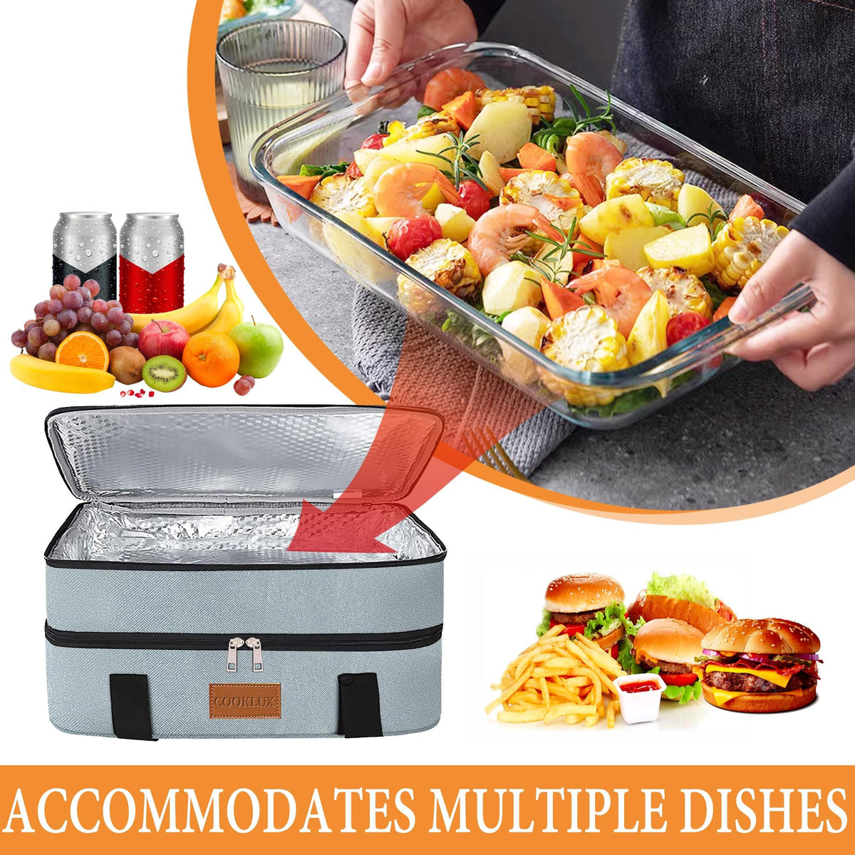 Cooklux heat retention up to 3–6 hours for meals on the go.