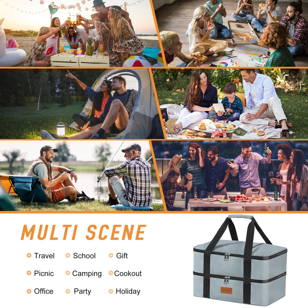 Cooklux waterproof, leak-proof design simplifies cleanup after events.