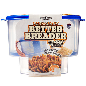 COOK'S CHOICE breader bowl enabling mess-free battering.