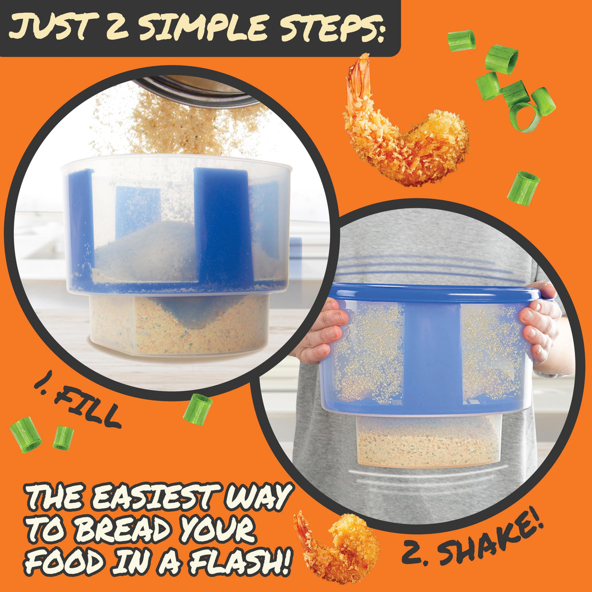 COOK'S CHOICE Breading Sifter elevating coated items for quick prep