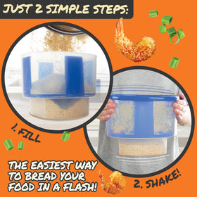 COOK'S CHOICE Breading Sifter elevating coated items for quick prep