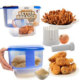 COOK'S CHOICE onion blossom maker for even coating and crispy results.