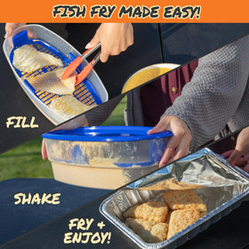 Cook's Choice XL Better Breader Bowl airtight-lid keeps seasonings fresh and ready.