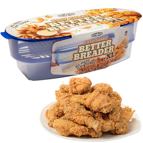 Cook's Choice XL Better Breader Bowl assembly shows a quick, mess-free breading setup.