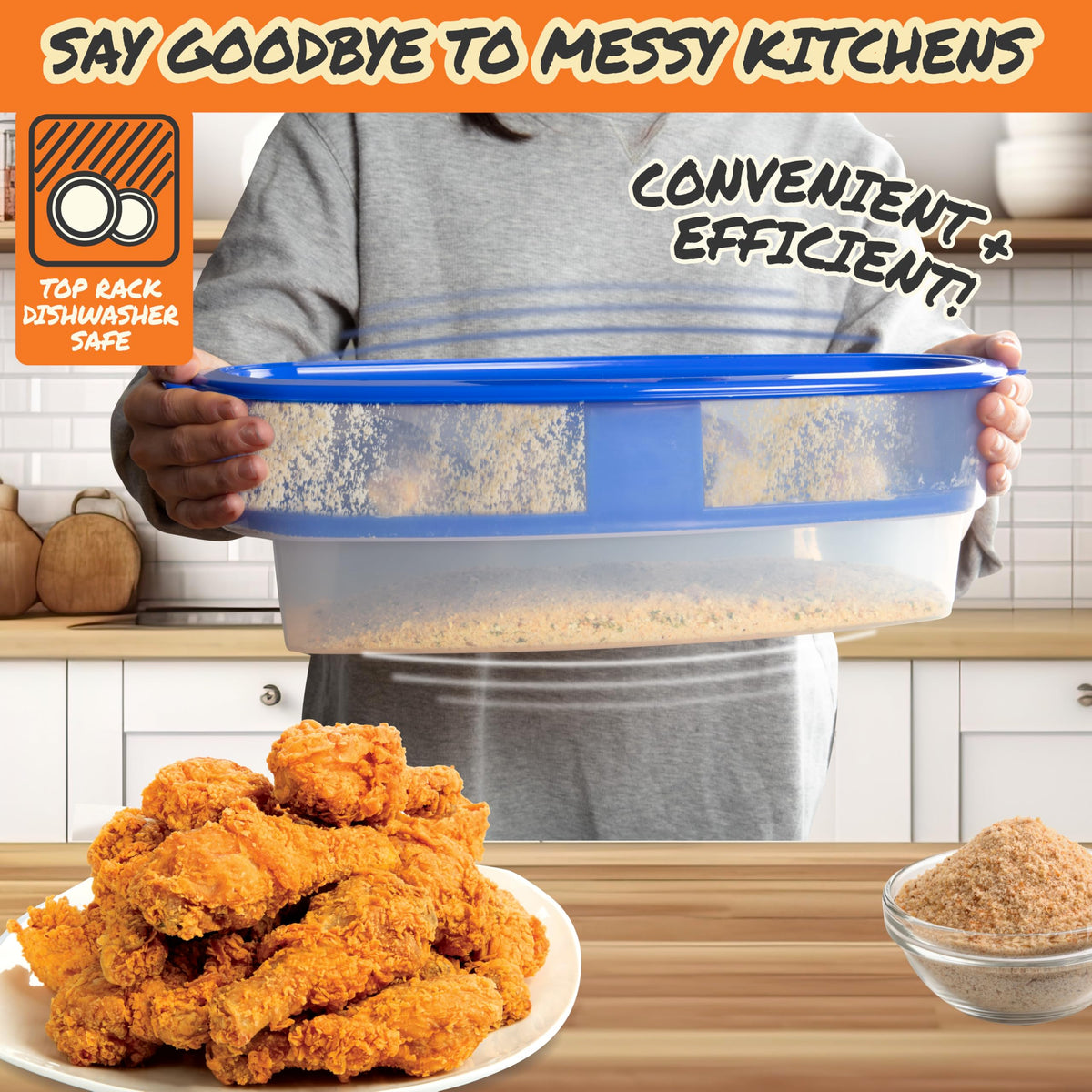 Cook's Choice XL Better Breader Bowl mess-free breading for simpler prep.