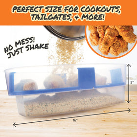 Cook's Choice XL Better Breader Bowl sifter-tray enables even coating during breading.
