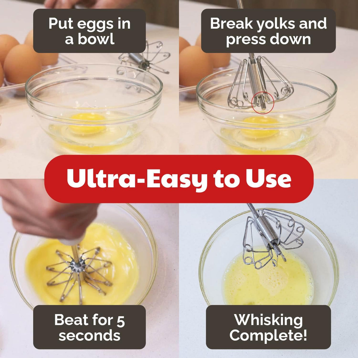 Cooks Innovations dishwasher-safe whisk simplifies cleanup after cooking sessions.