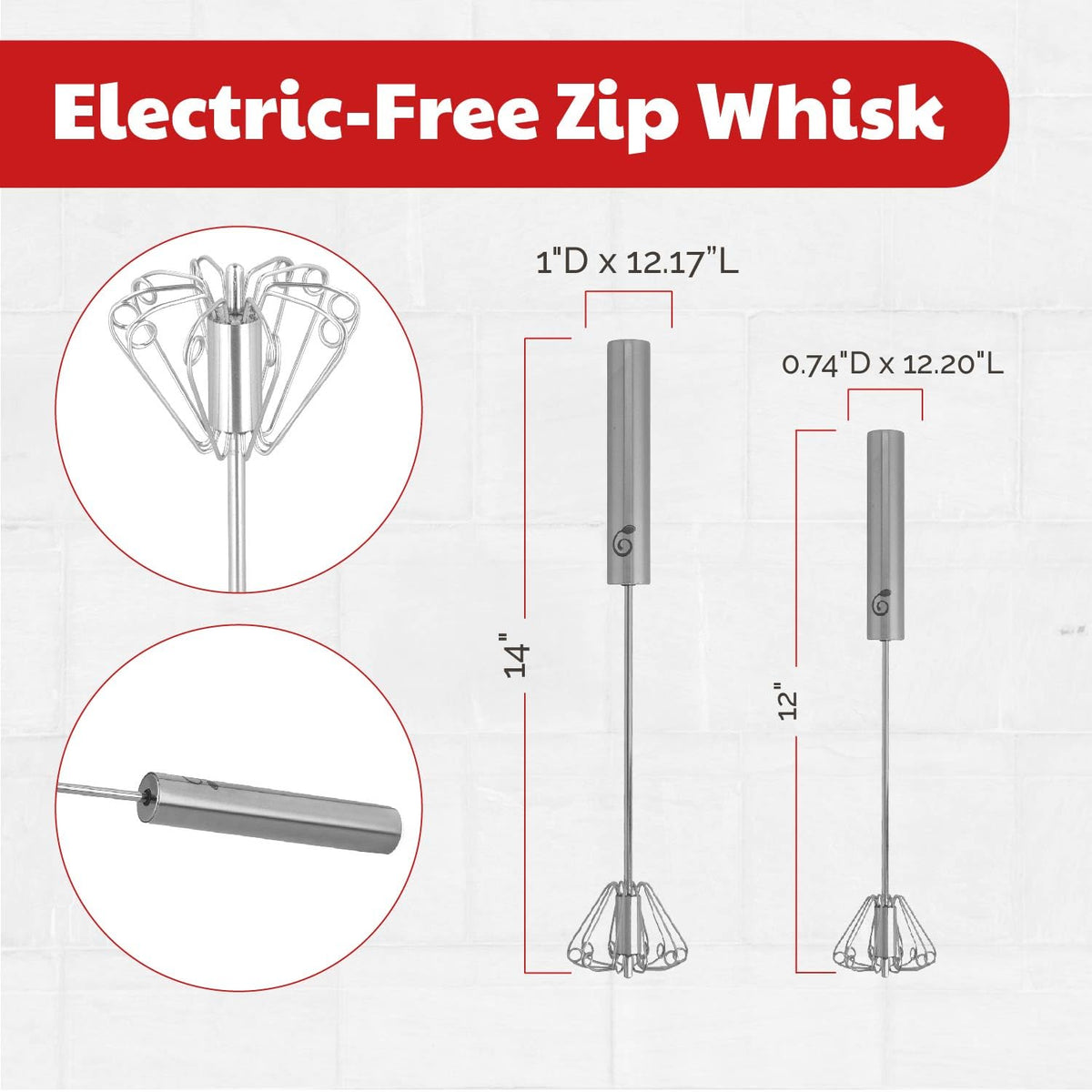 Cooks Innovations handheld mixer with stainless steel body for durable, easy whisking.