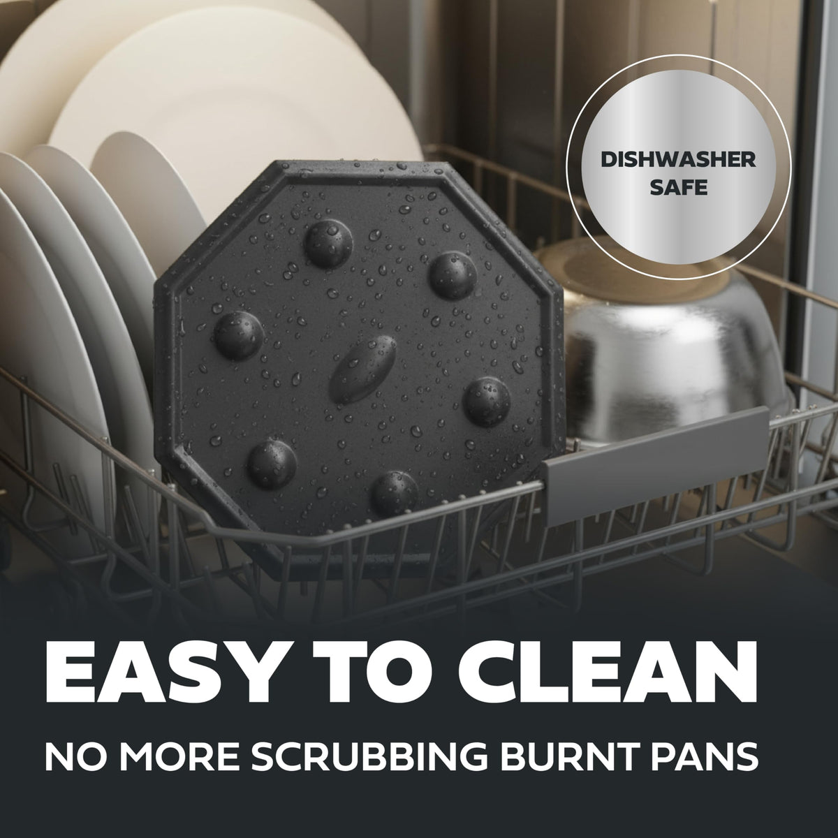 Dishwasher safe SimmerMat diffuser for easy cleaning