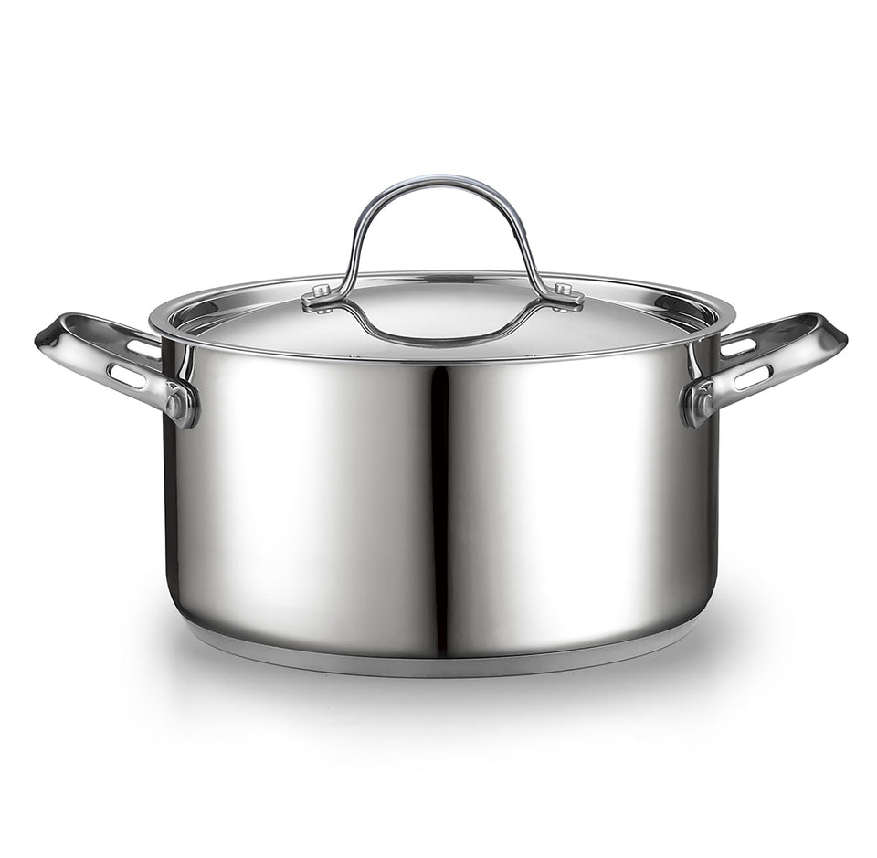 Cooks Standard 6qt stockpot base shows sturdy construction for even cooking.