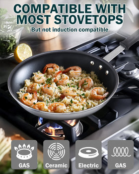 Cooks Standard riveted handle provides durable grip for confident stovetop use.