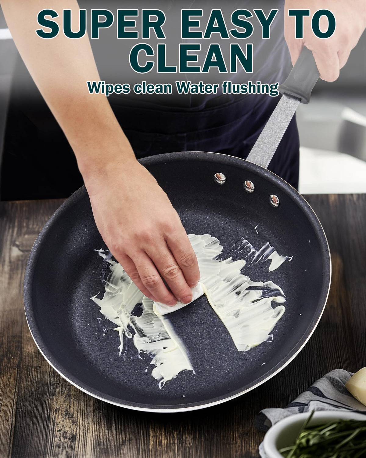 Cooks Standard pan is oven-safe up to 400°F for finishing dishes.