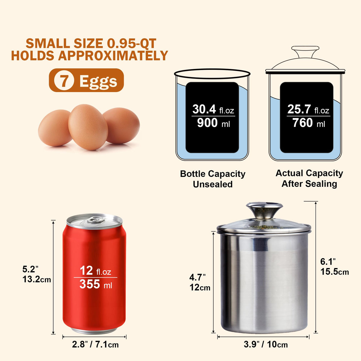 Cooks Standard 1.6 qt stainless steel canister with lid for organized coffee storage