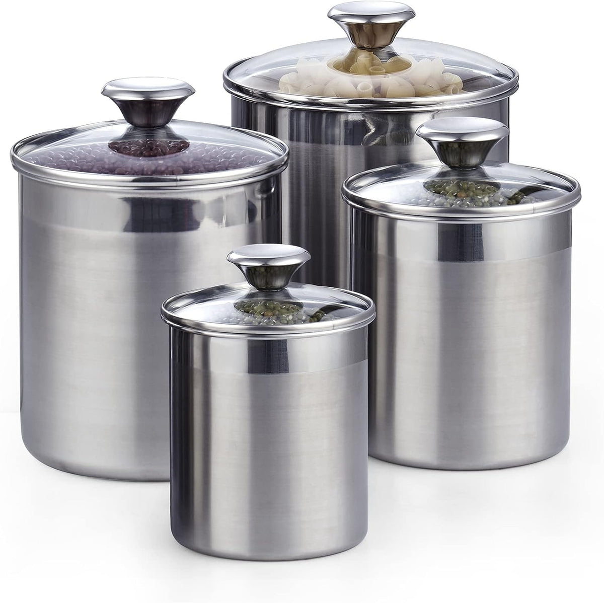 Cooks Standard 0.95 qt stainless steel canister with lid for dry goods storage