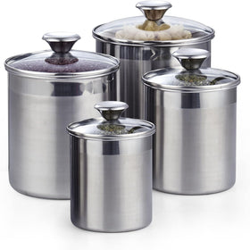 Cooks Standard 0.95 qt stainless steel canister with lid for dry goods storage