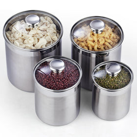 Cooks Standard dry food canister set keeping kitchen shelves tidy