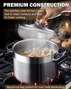 Cooks Standard 8-quart pot with lid for versatile cooking.