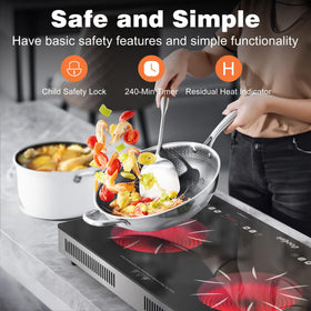 Cooksir 2-burner electric cooktop control panel highlights dual zone precision for cooking.