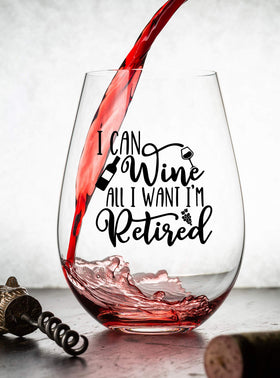 COOL AF retirement wine glass in an elegant gift box, ready for gifting