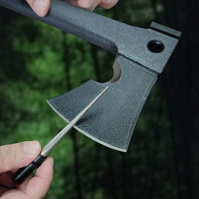Cool Hand sharpener gut hook sharpening close-up highlights versatile tool compatibility.