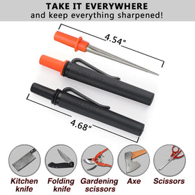 Cool Hand sharpener serrated blade sharpening close-up showcasing tapered diamond action.