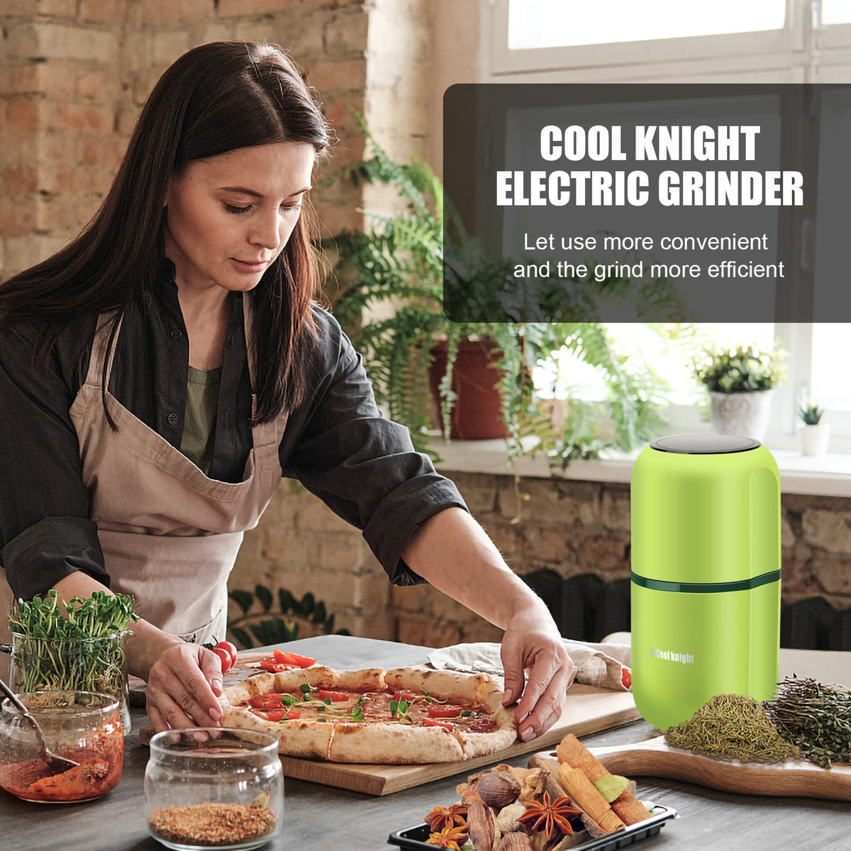 COOL KNIGHT electric grinder delivers fast results, grinding 120 g in seconds.
