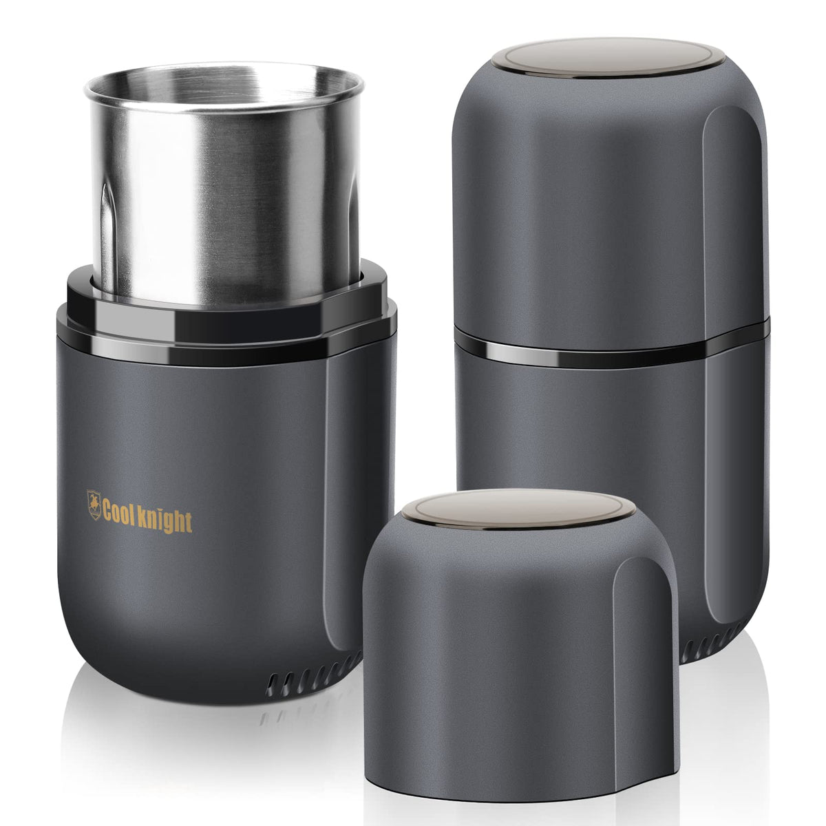 COOL KNIGHT electric herb grinder with large capacity for efficient herb grinding.