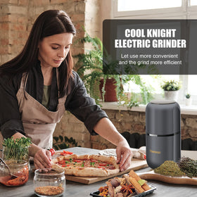 COOL KNIGHT electric grinder demonstrates fast grinding for spices and herbs.