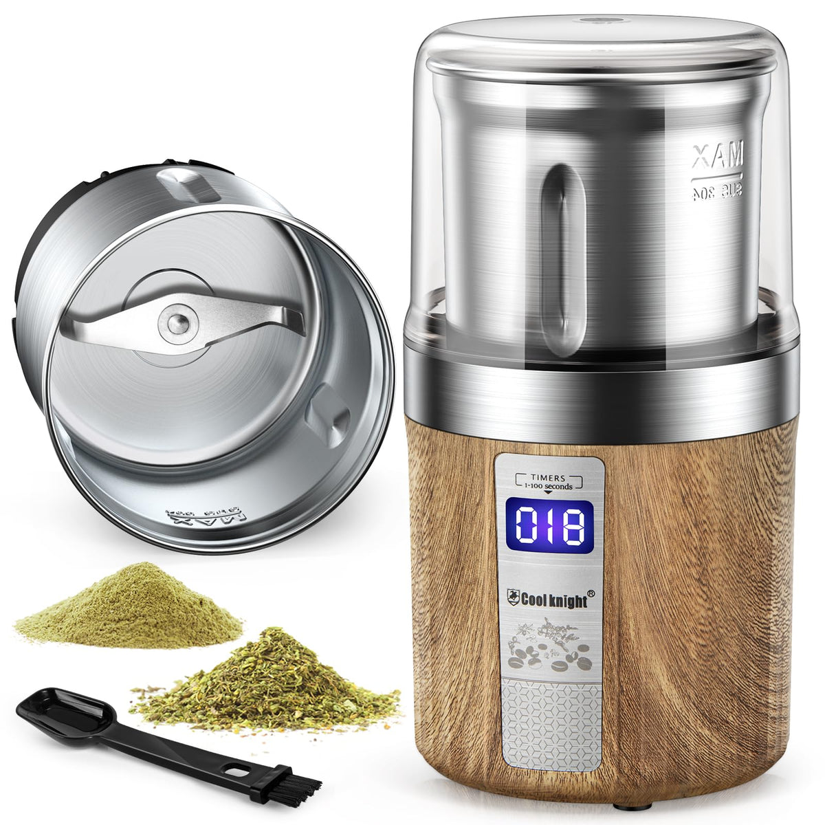 Cool Knight herb grinder outer cover shows simple, intuitive operation for fast grinding