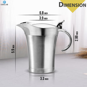 Coolab gravy boat with hinged lid secures heat and minimizes spills