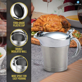 Coolab gravy boat with pour-spout for precise, drip-free pouring