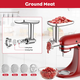 Coolcook four grinding plates for KitchenAid attachment enable custom texture control.