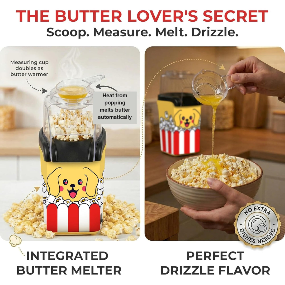 Cooler Concepts 1200W fast popcorn maker for quick movie snacks.