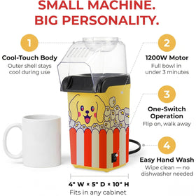 Cooler Concepts healthy hot-air popcorn popper delivering oil-free, light snacks.
