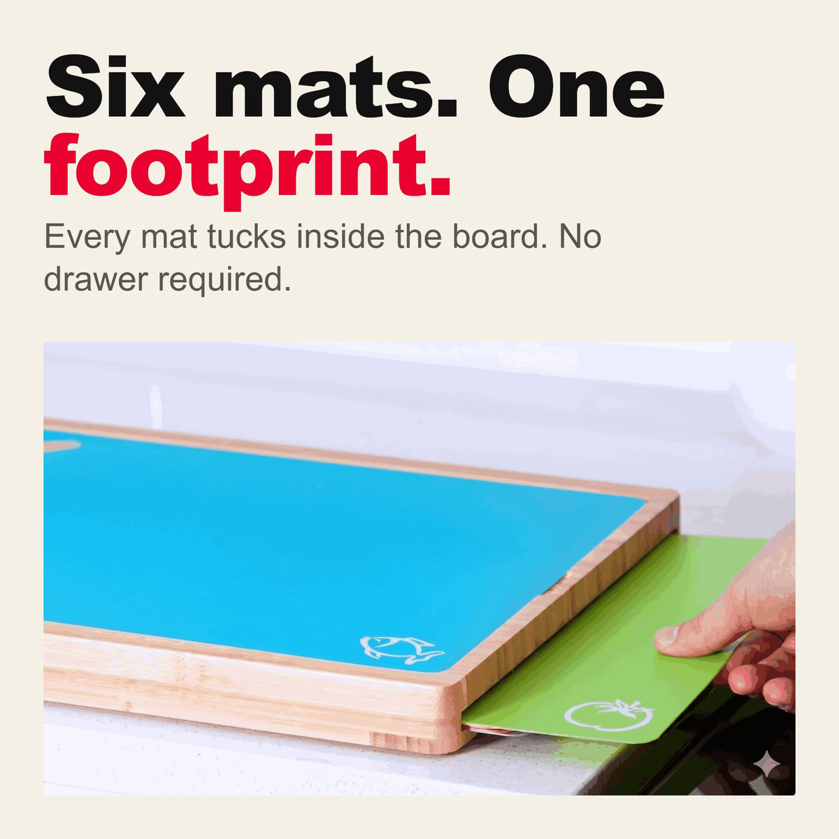 Cooler Kitchen 1mm-thick flexible mats bend easily for quick pouring.