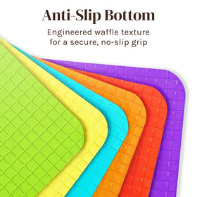 Cooler Kitchen BPA-free mats provide a durable, knife-friendly cutting surface.