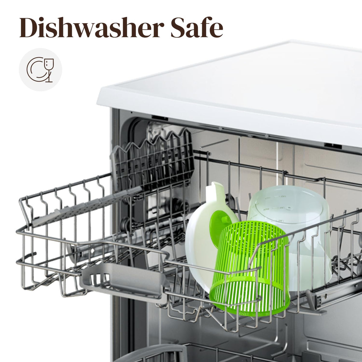 Cooler Kitchen dishwasher-safe BPA-free parts simplify cleanup.