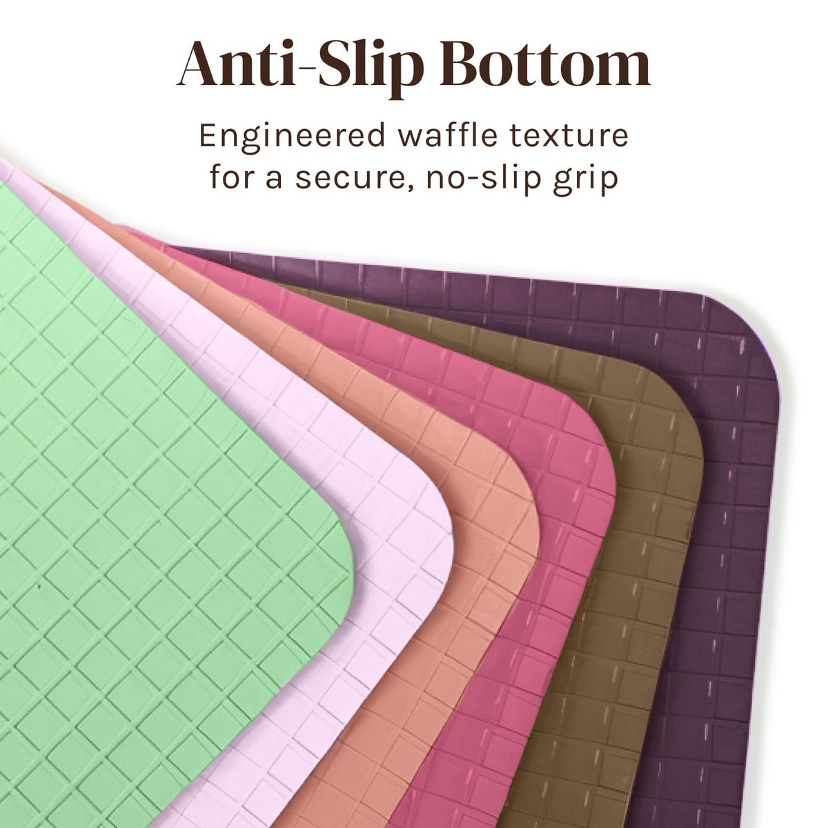 Cooler Kitchen EZ-Grip waffle back prevents slipping on counters.
