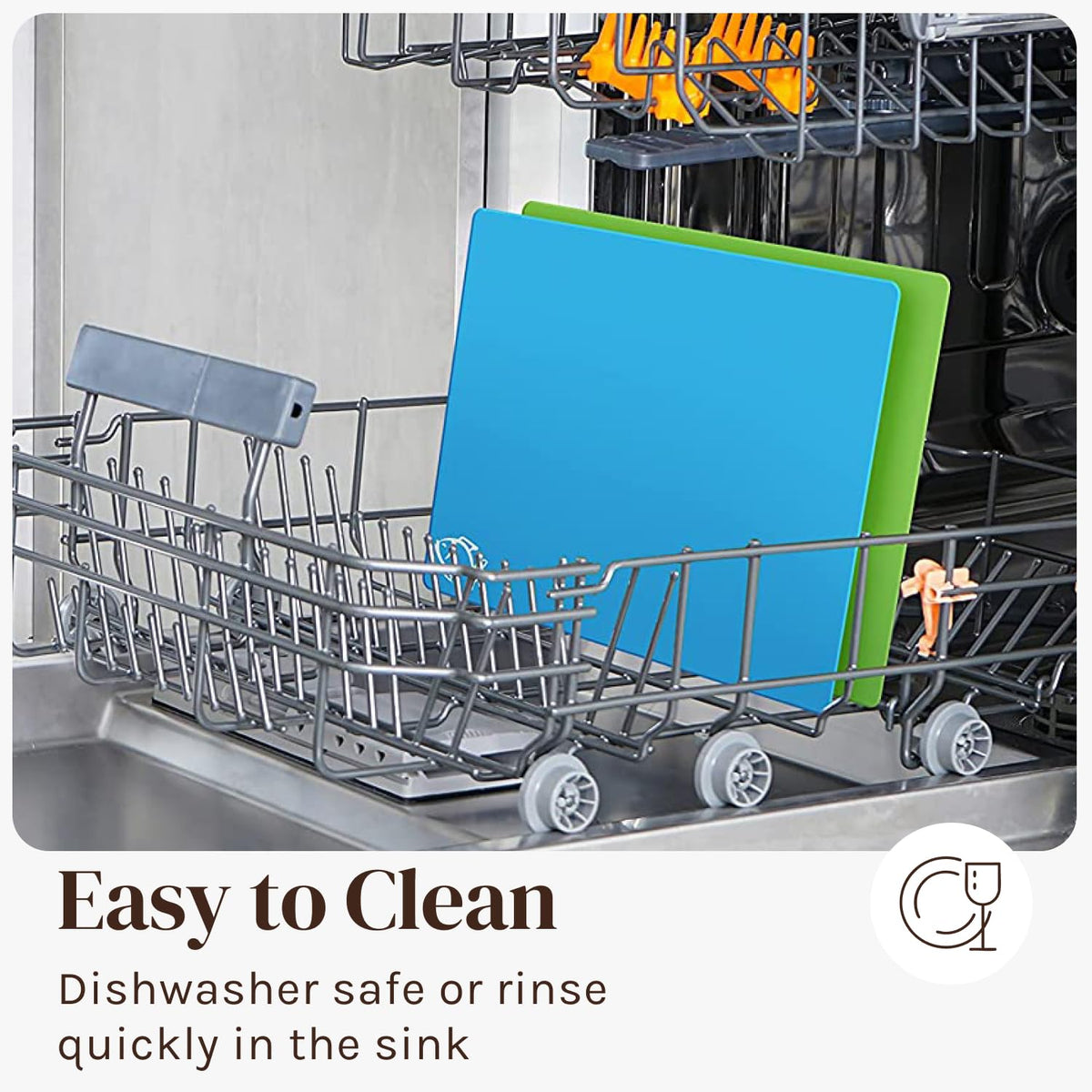 Cooler Kitchen six-mat set keeps prep surfaces organized.