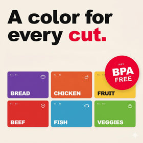 Cooler Kitchen large cutting boards provide ample workspace for family meals.