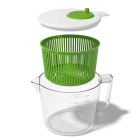 Cooler Kitchen small salad spinner demonstrating compact greens drying and storage.