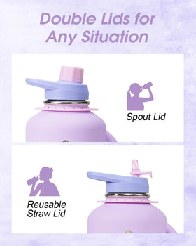 Coolflask lavender bottle with adjustable strap for hands free carry