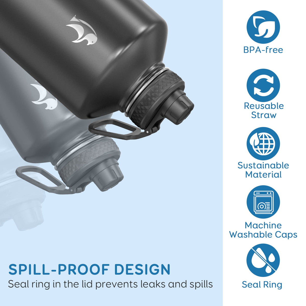 Coolflask wide-mouth design simplifies ice refills and cleaning after workouts.