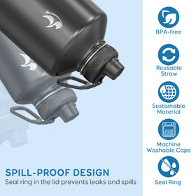 Coolflask wide-mouth design simplifies ice refills and cleaning after workouts.