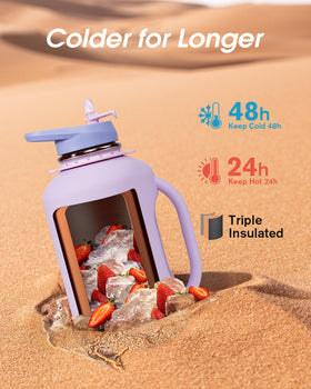 Coolflask insulated stainless steel double wall keeps drinks cool or warm
