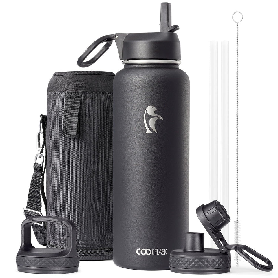 Coolflask 40 oz front view highlights durable stainless steel hydration on the go