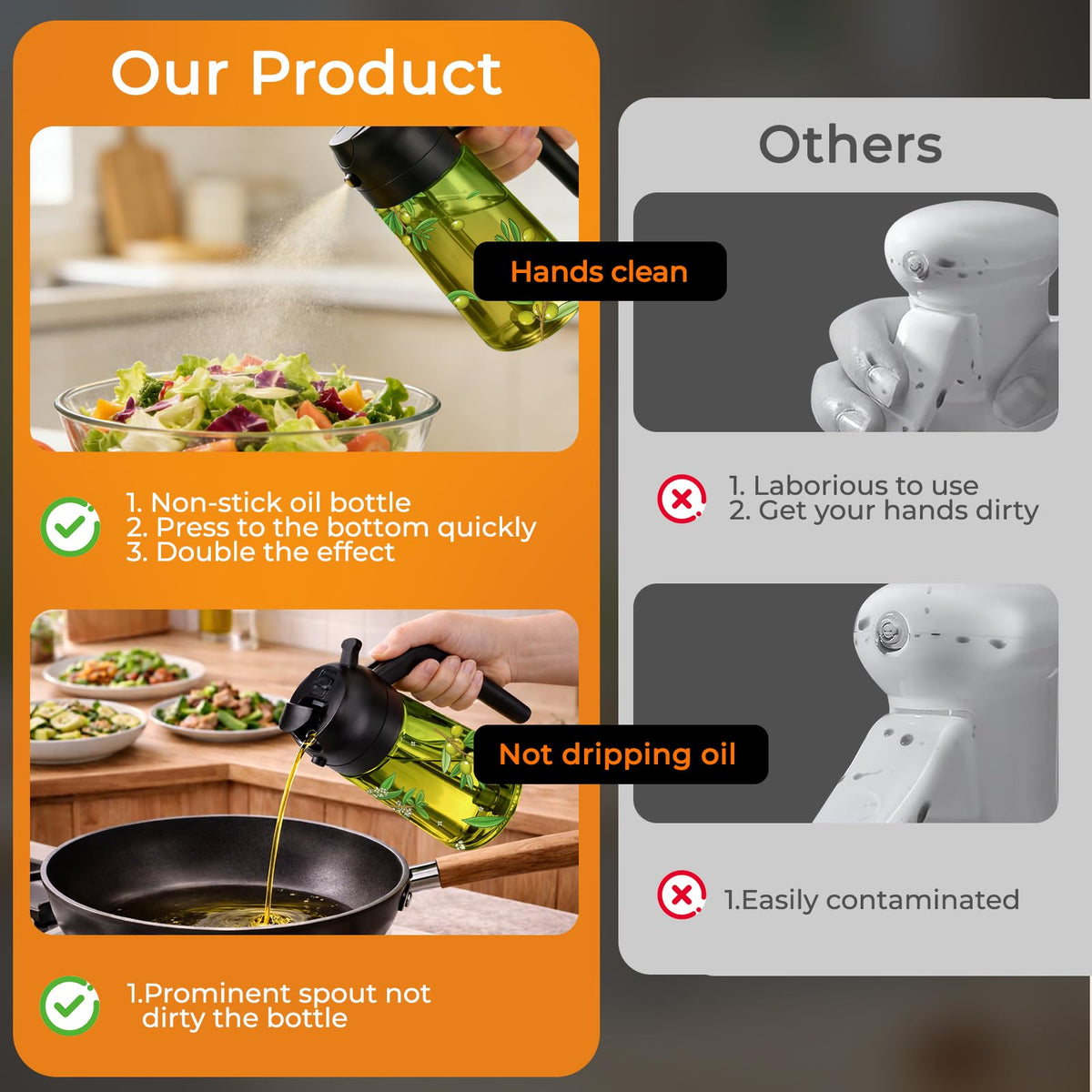 COOLMI ergonomic rear-handle bottle for easy one-handed use