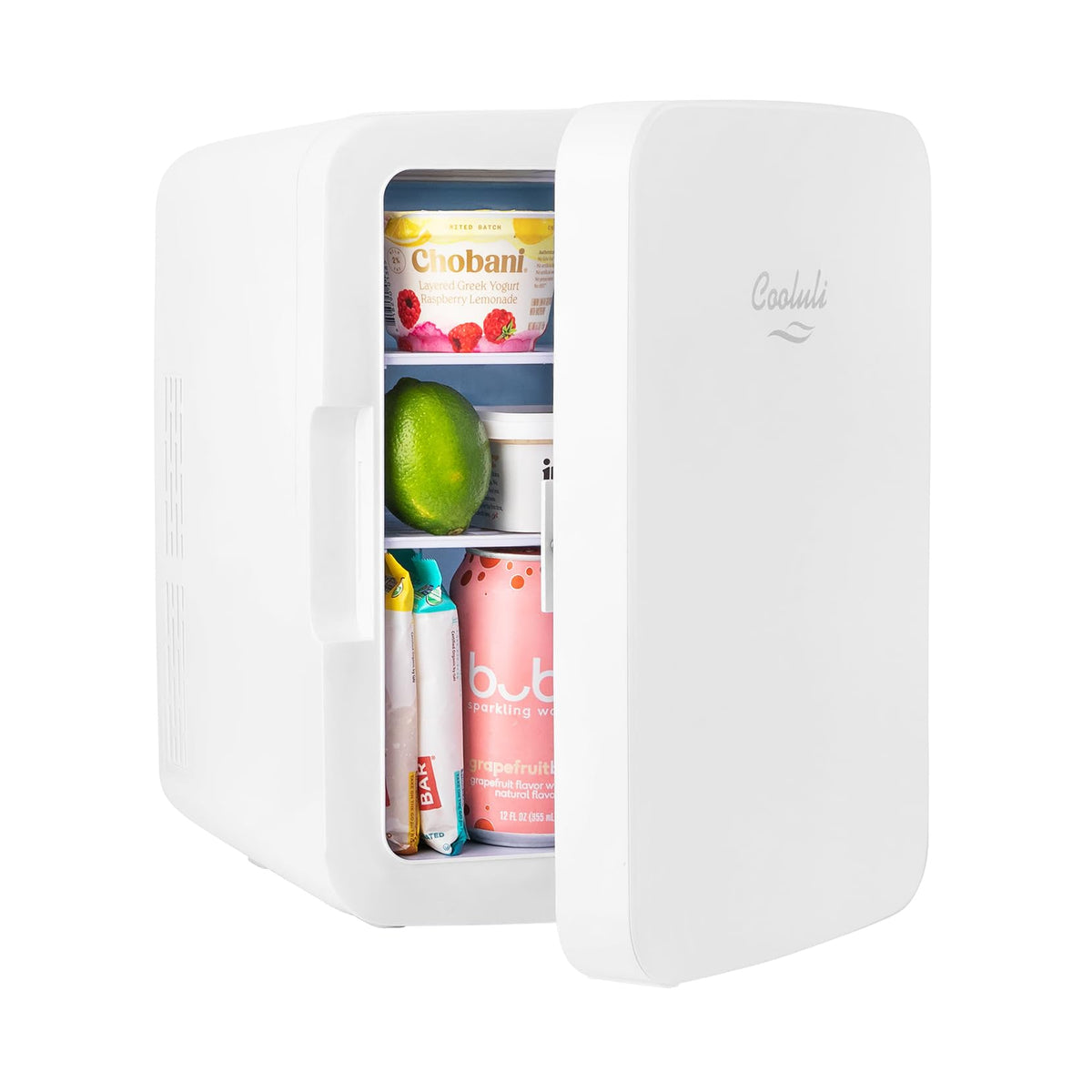 Cooluli Infinity dual-voltage cooler with quick switch for cooling and warming drinks.